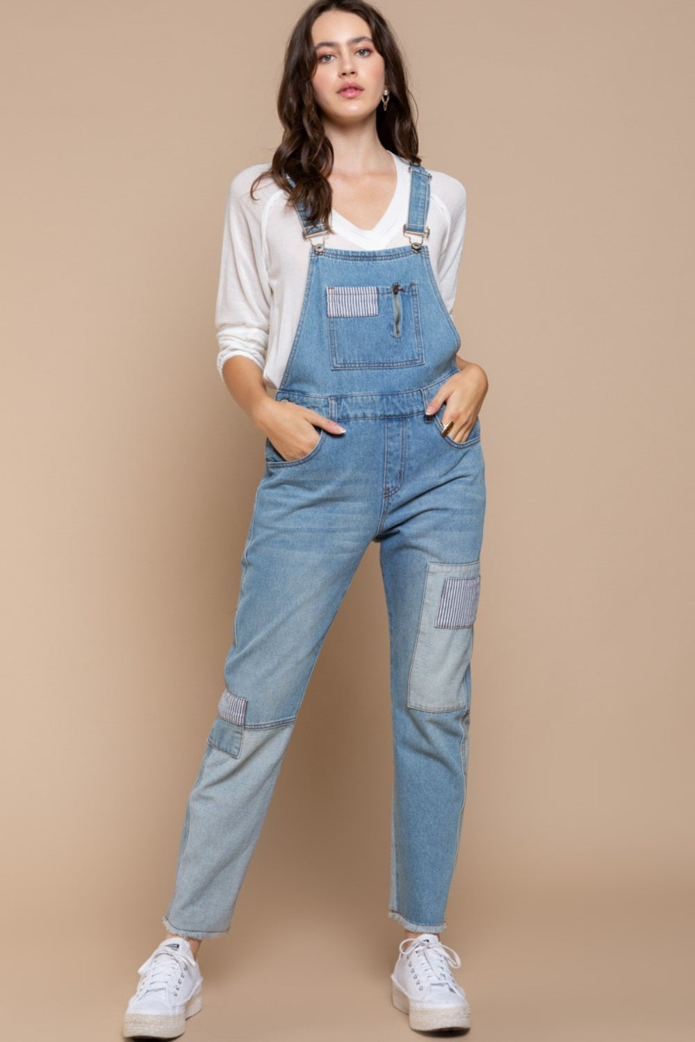 Front Chest Zipper oDenim Overalls