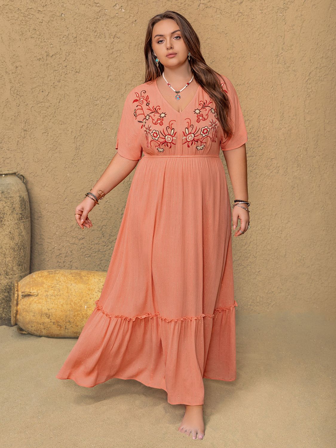 Half Sleeve Maxi Dress