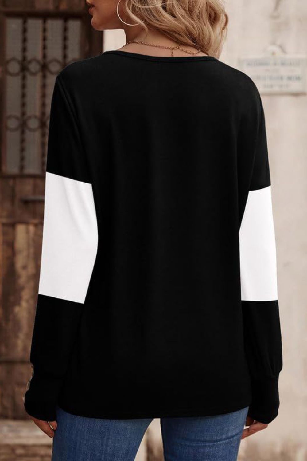 V-Neck Long Sleeve T-Shirt