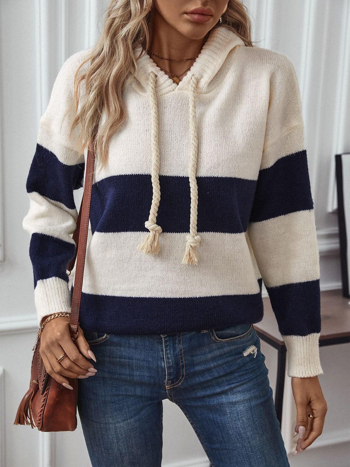 Stripe Hooded Sweater