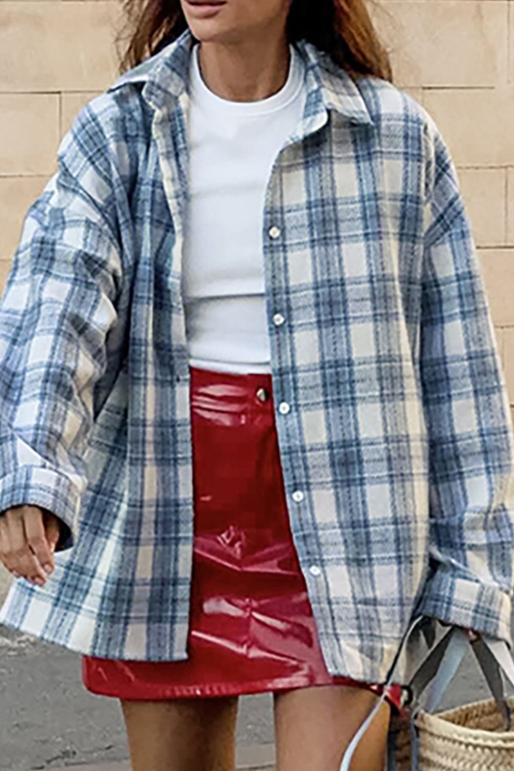 Plaid Button Up  Jacket