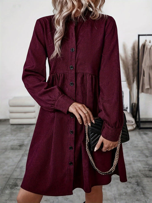 Button Up Long Sleeve Dress