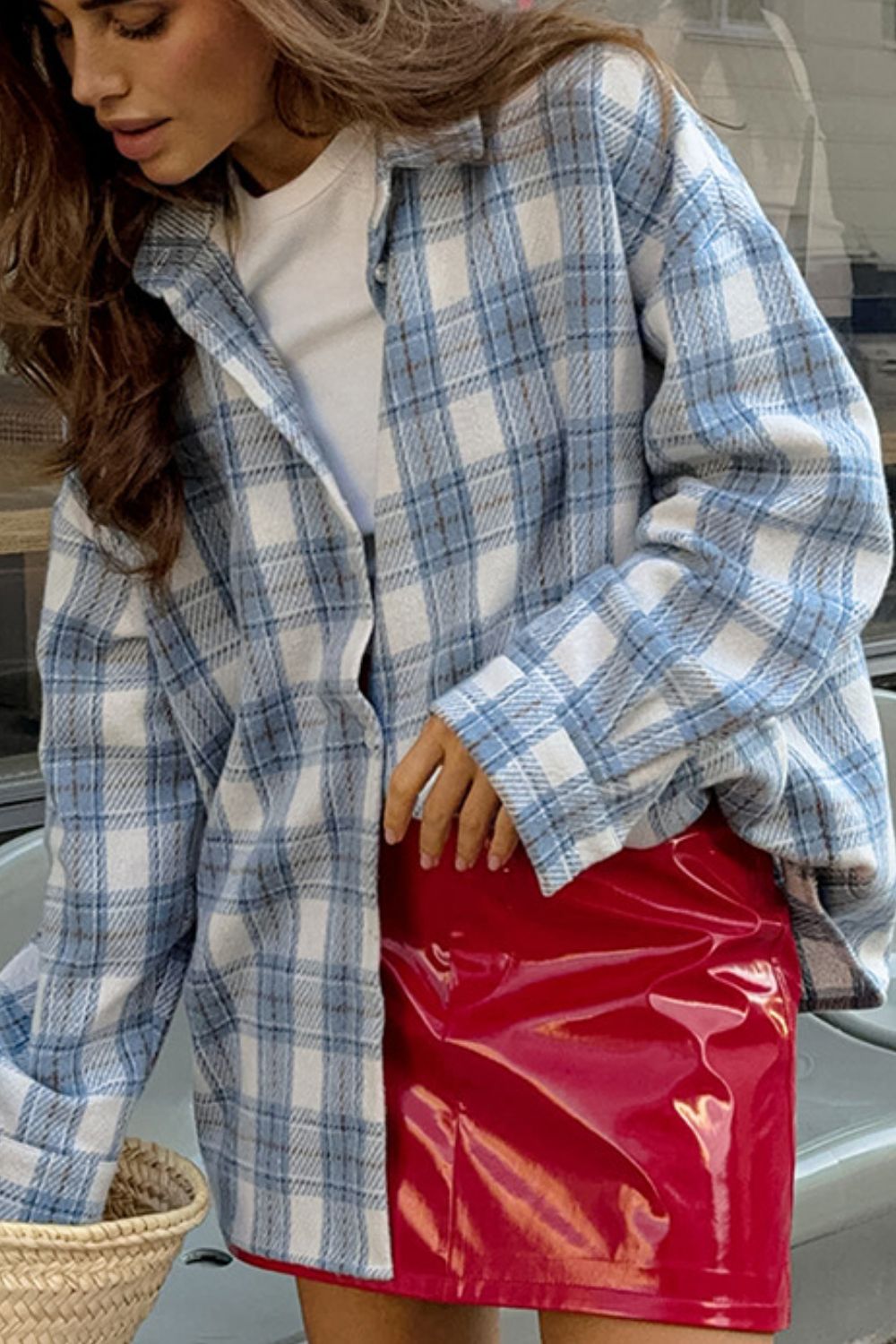 Plaid Button Up  Jacket