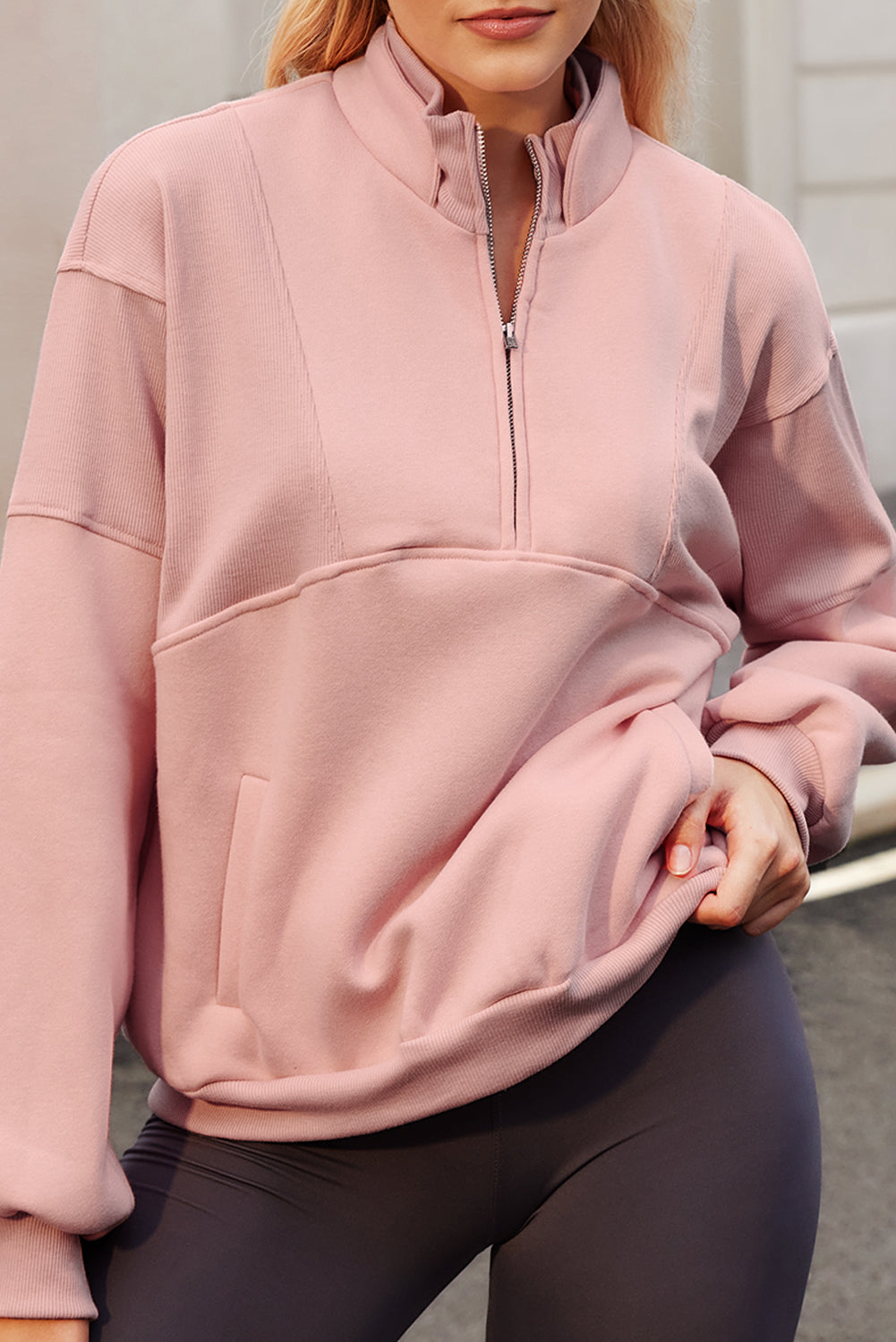 Half Zip Long Sleeve Sweatshirt