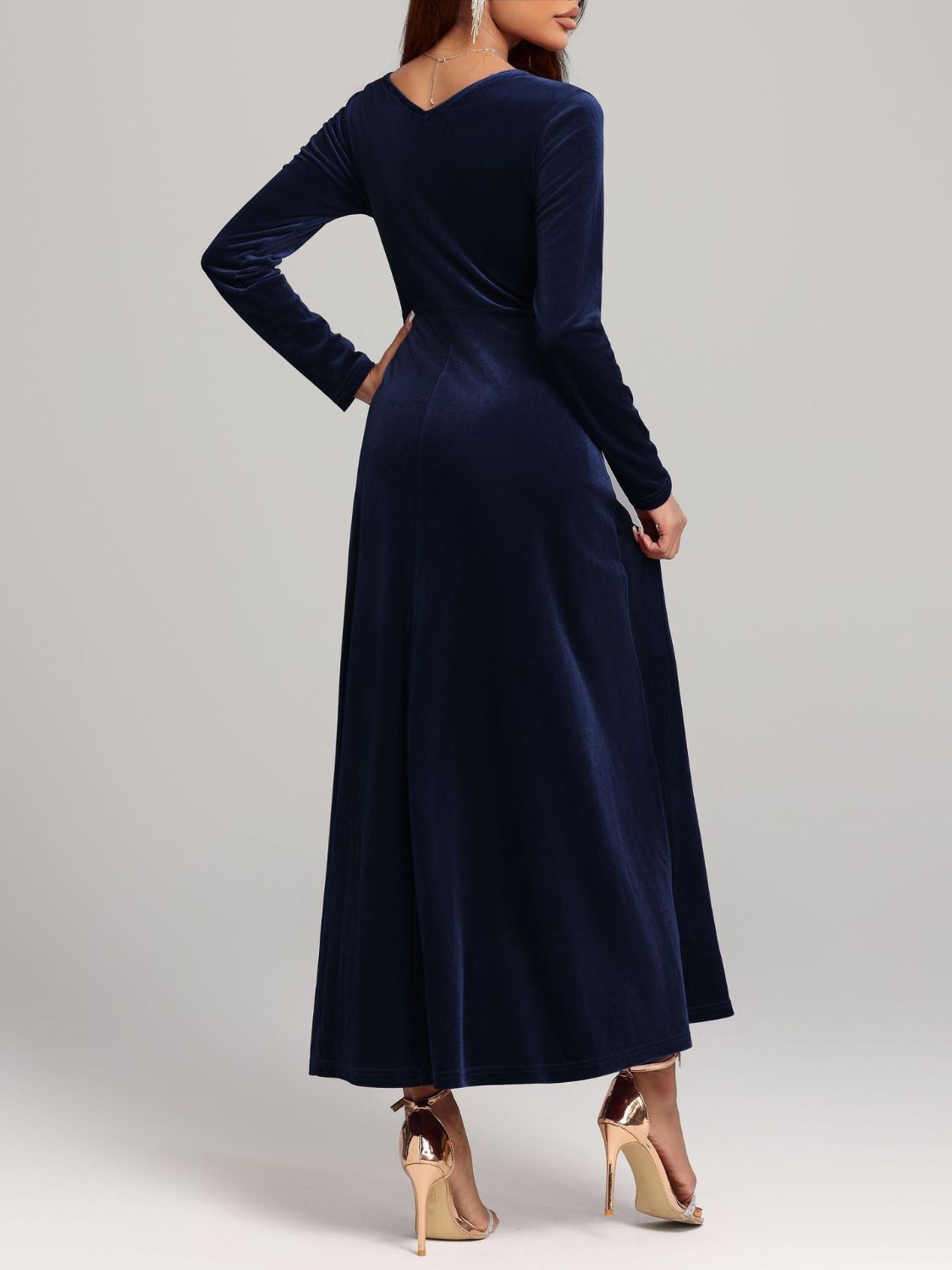 Square Neck Velvet Dress