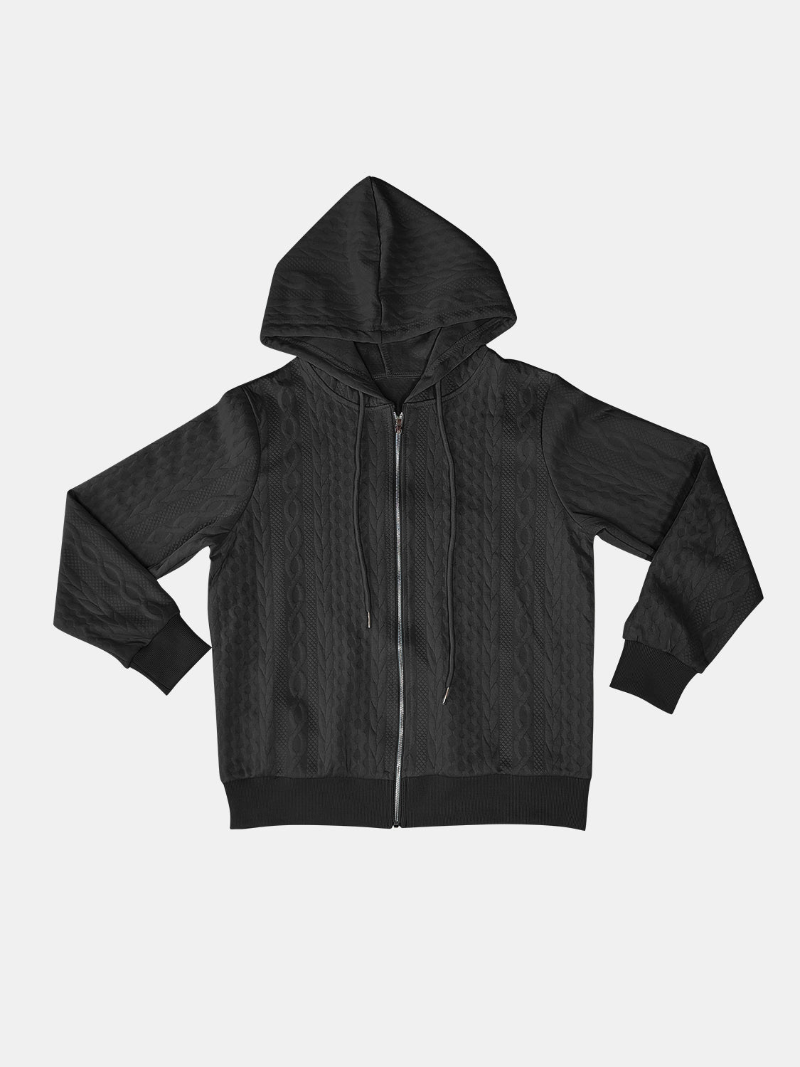 Zip Up Long Sleeve Hooded Outerwear