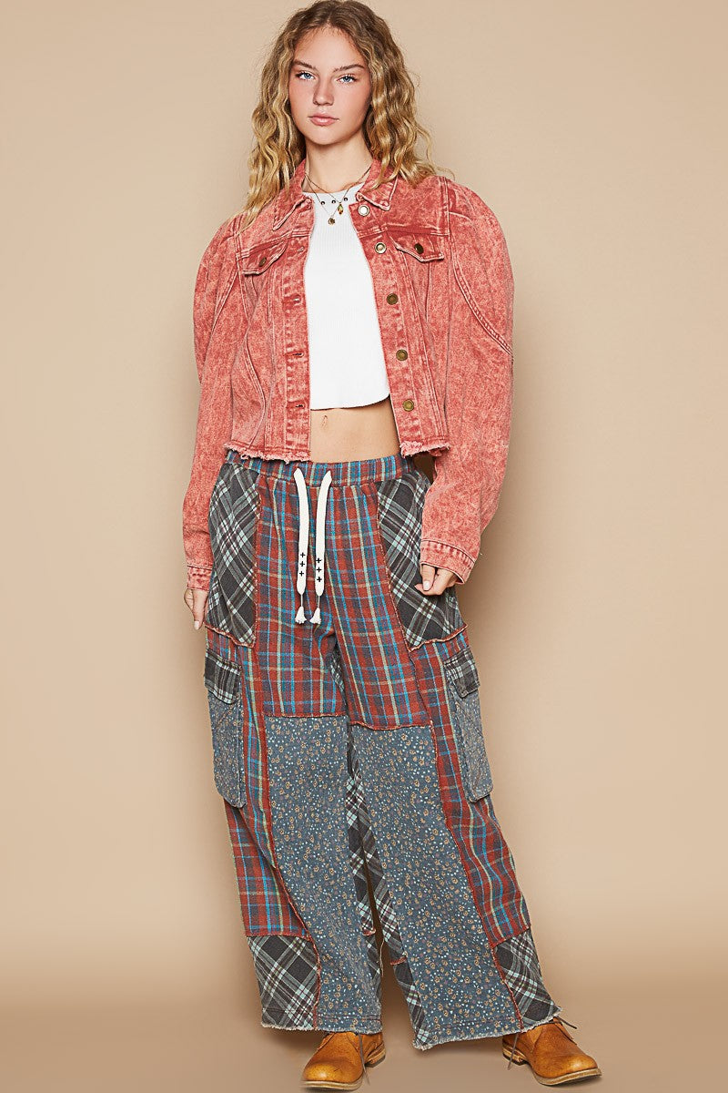 Button Up Cropped Denim Jacket