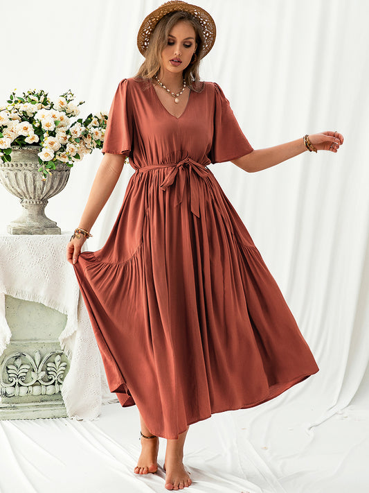 Flutter Sleeve Midi Dress