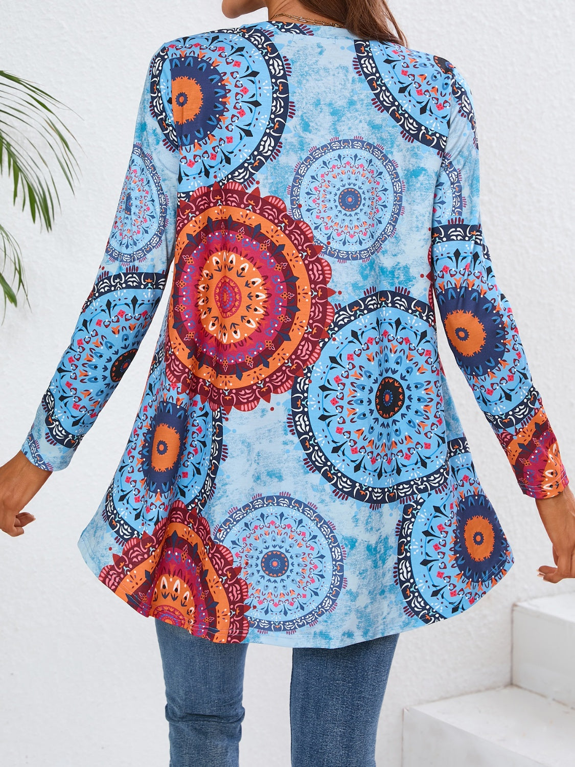 Geometric Printed Long Sleeve T-Shirt