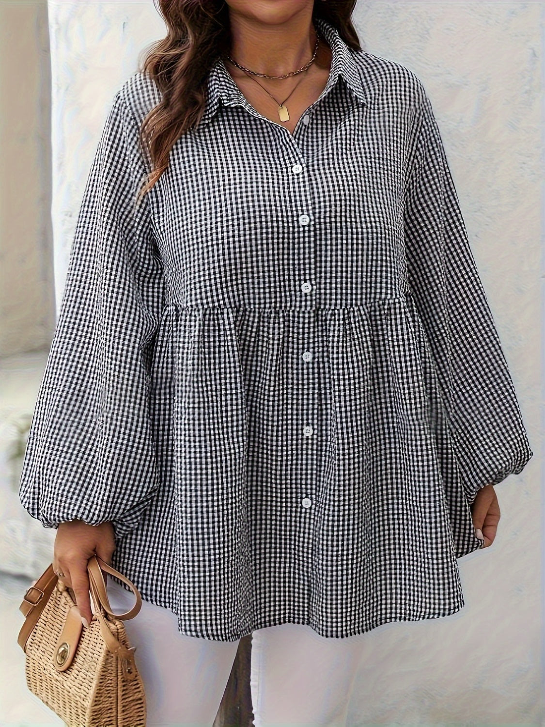 Plus Size Plaid Shirt