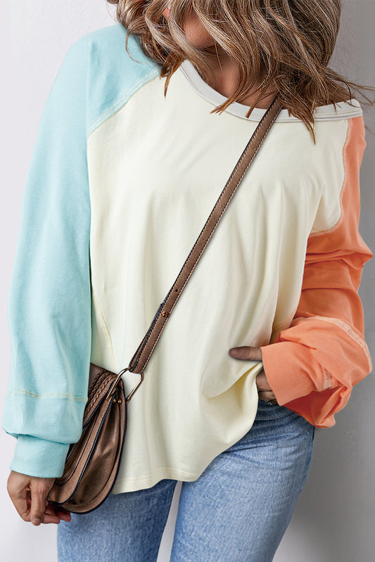 Color Block Long Sleeve T-Shirt