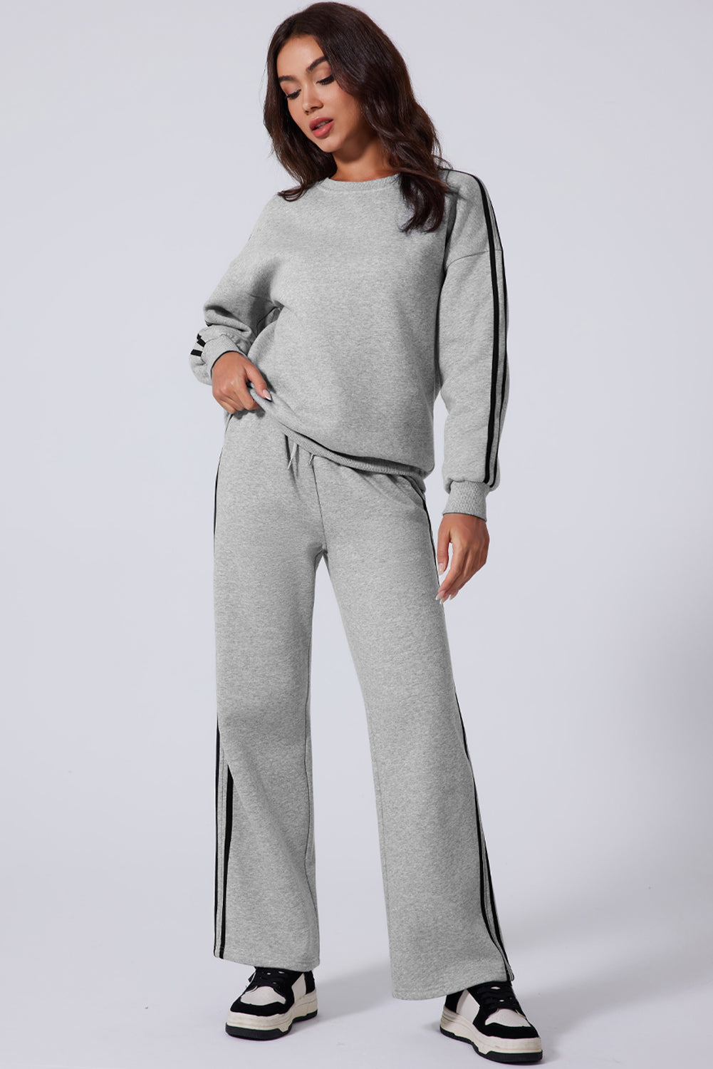 Side Striped Top and Pants Active Set