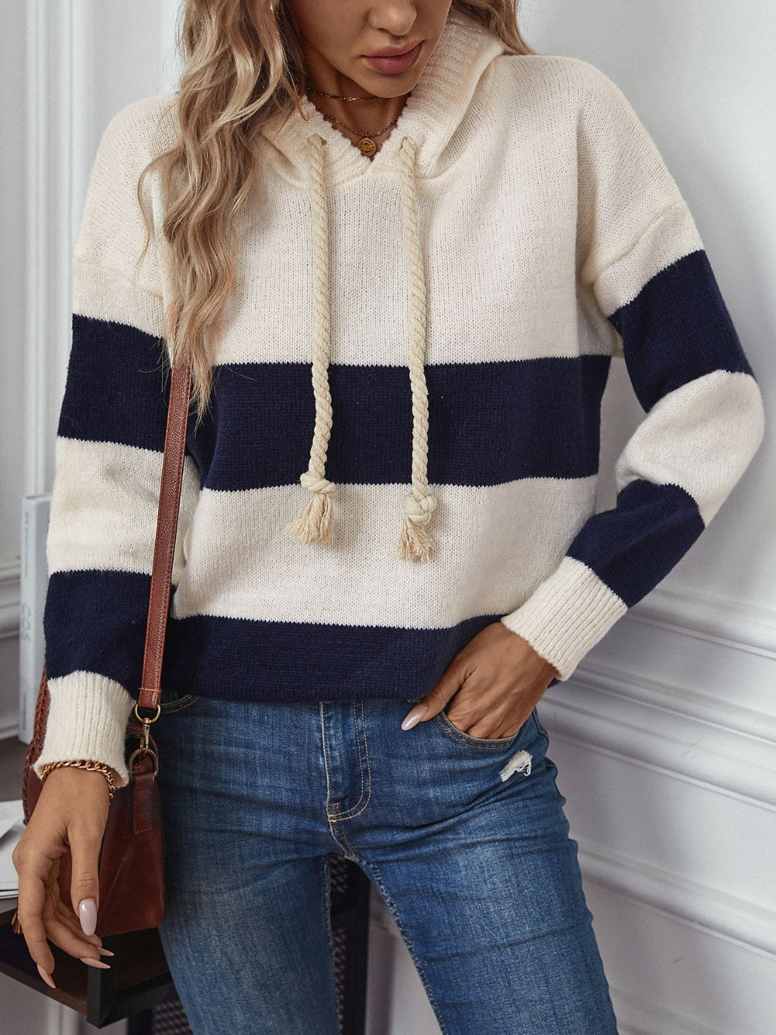 Stripe Hooded Sweater