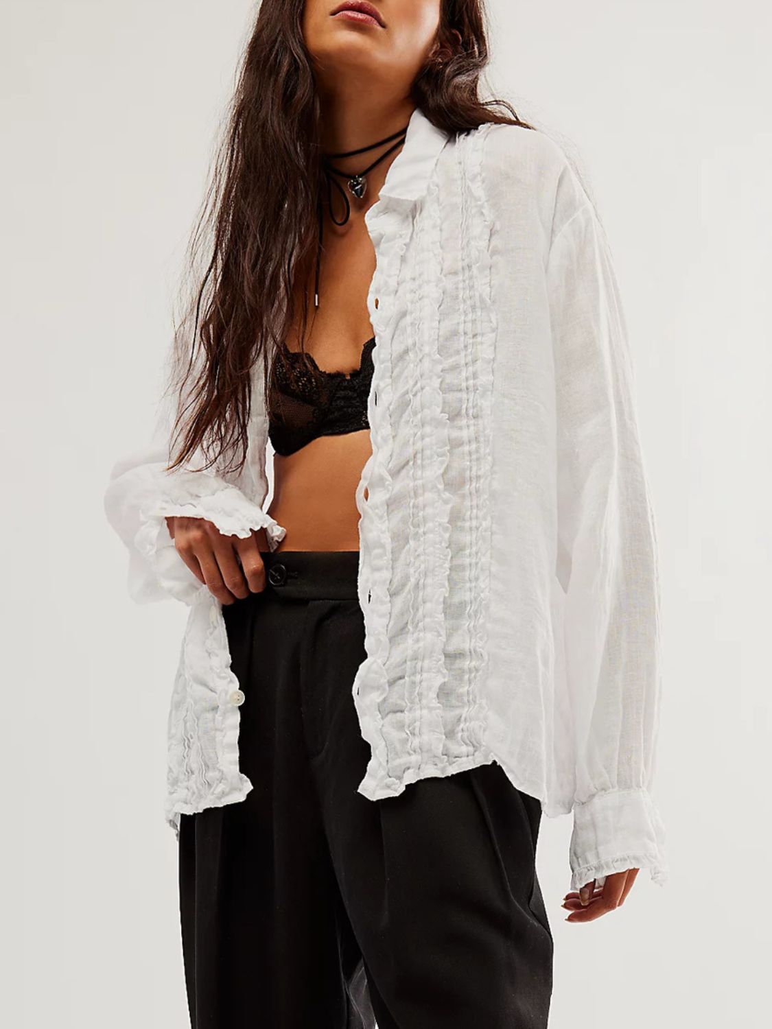 Frill Ruched  Shirt