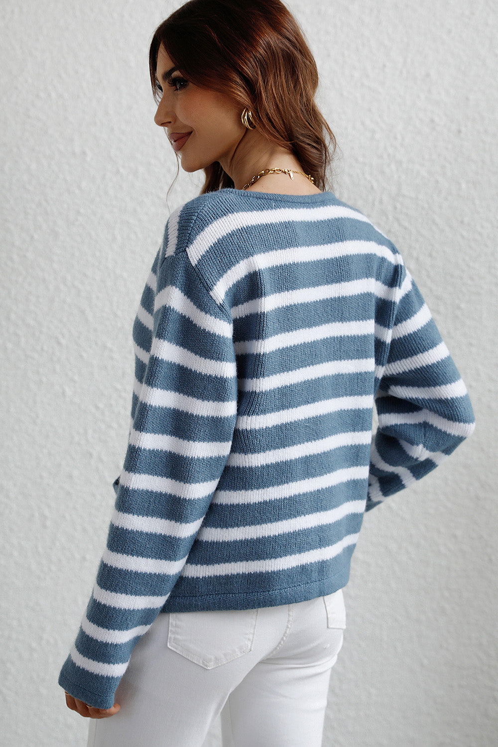 Striped Long Sleeve Cardigan