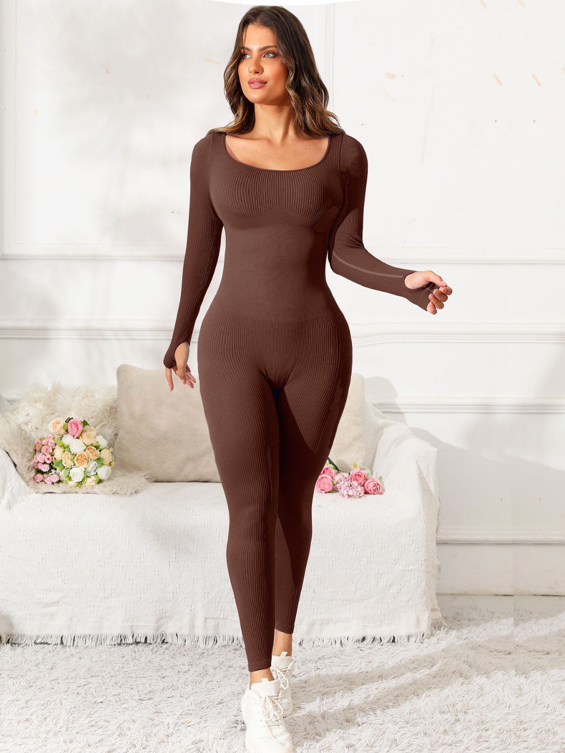 Scoop Neck Active Jumpsuit