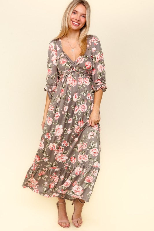 Floral Dress with Side Pockets