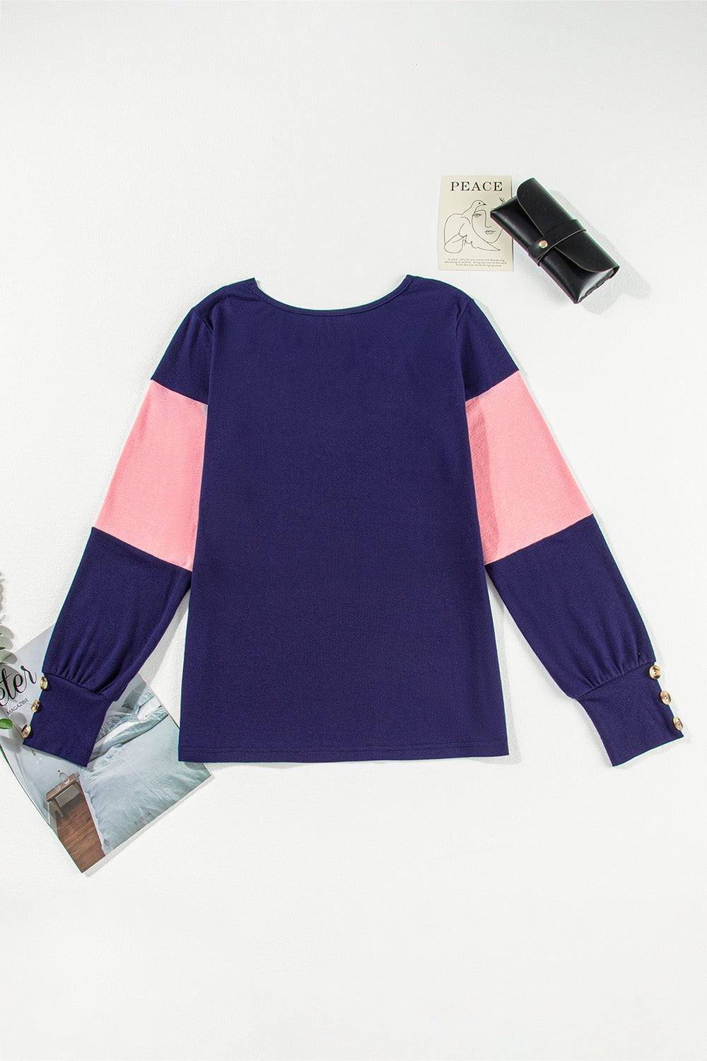 Color Block Long Sleeve Top