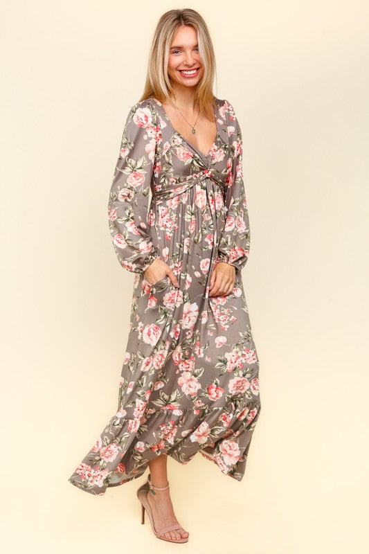 Floral Dress with Side Pockets