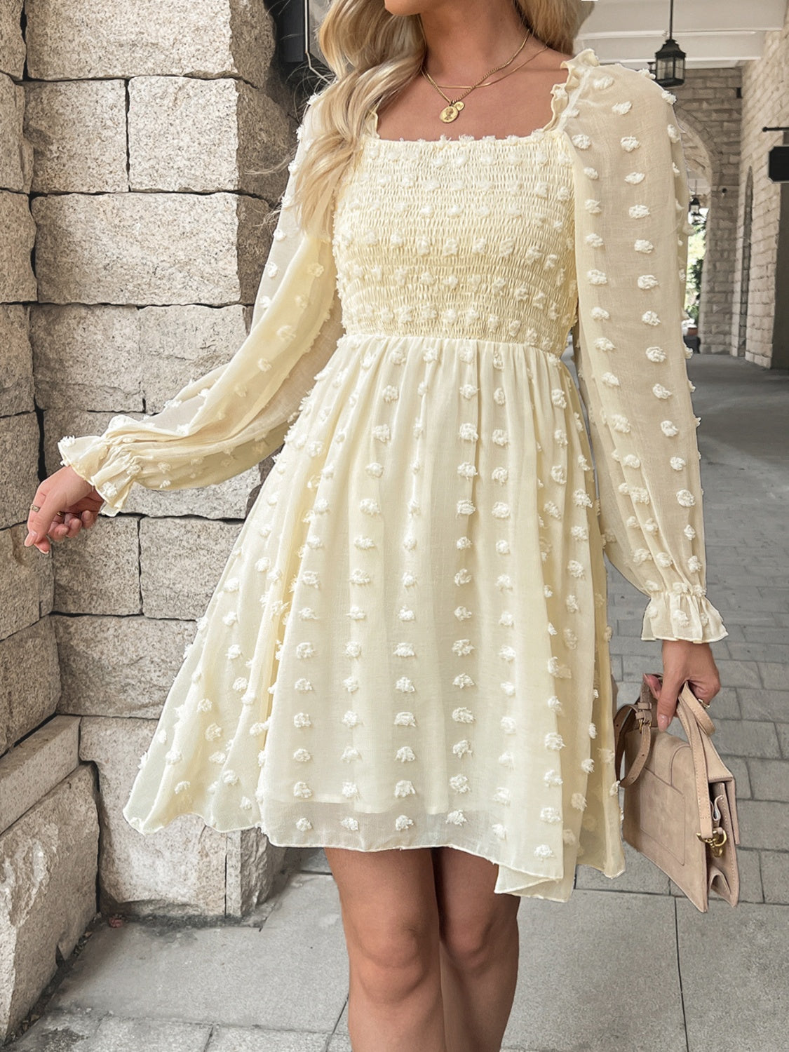 Flounce Sleeve Dress