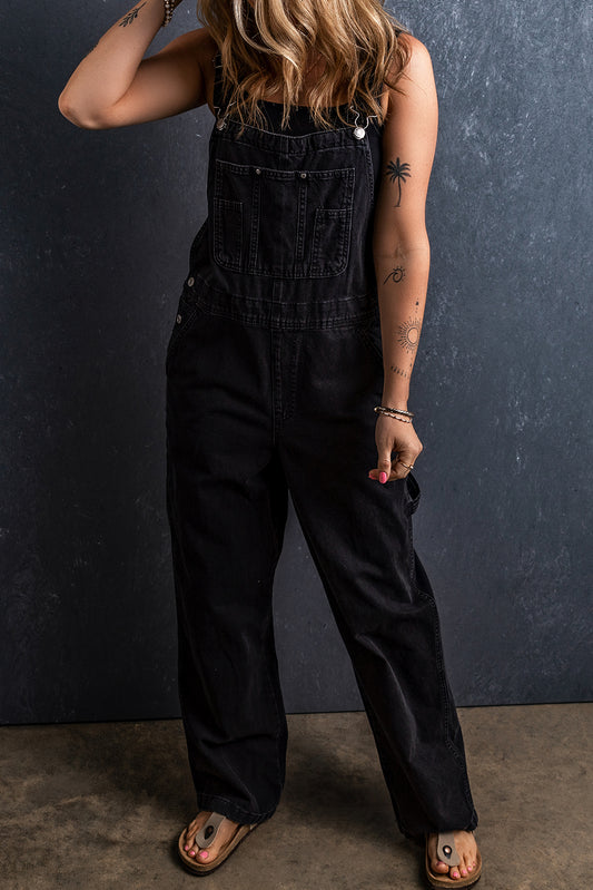 Straight Denim Overalls