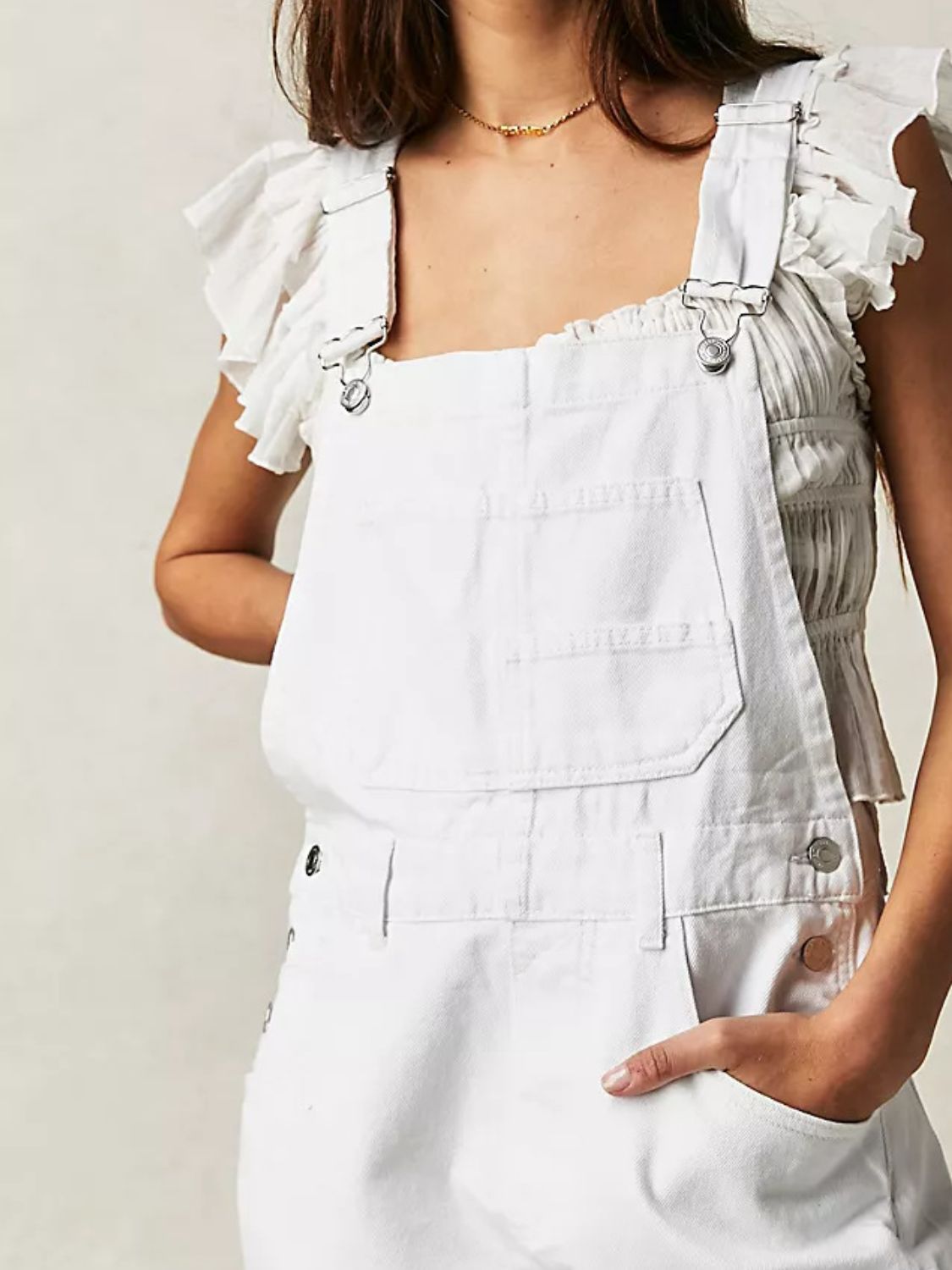 Wide Strap Denim Overalls