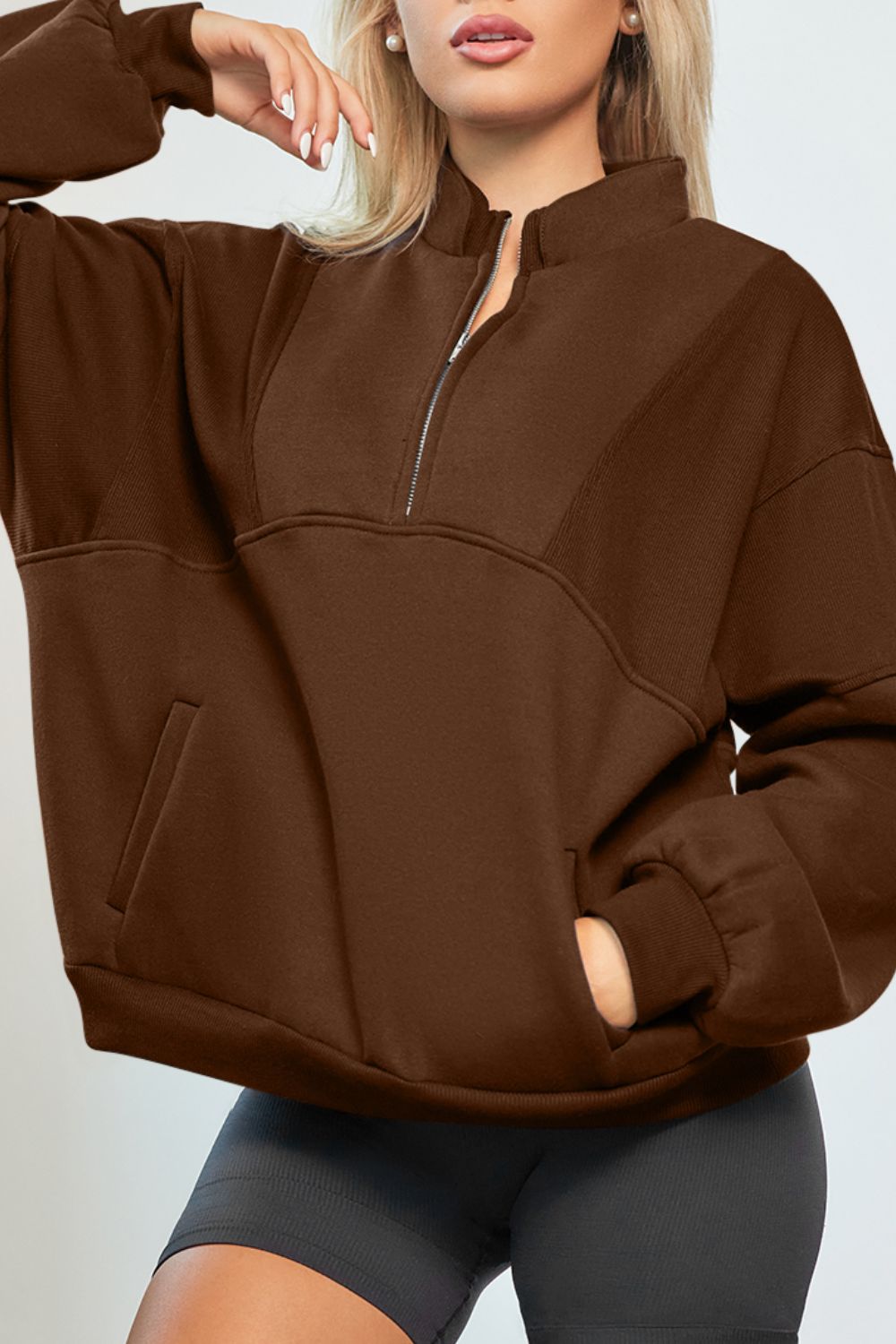 Half Zip Long Sleeve Sweatshirt