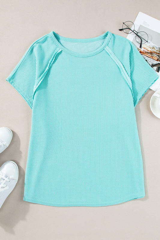 Textured Short Sleeve Top