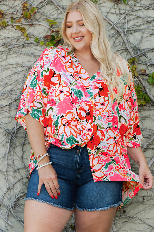 Floral V-Neck Shirt