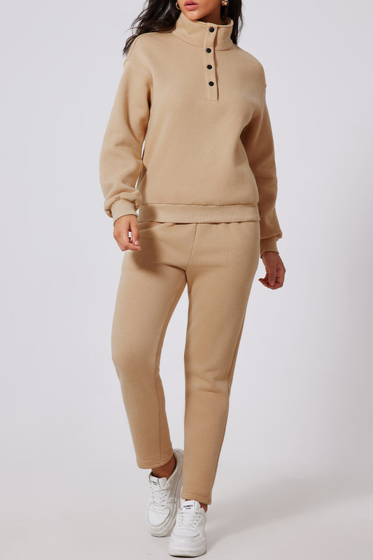 Half Snap Turtleneck Top & Pants Active Set