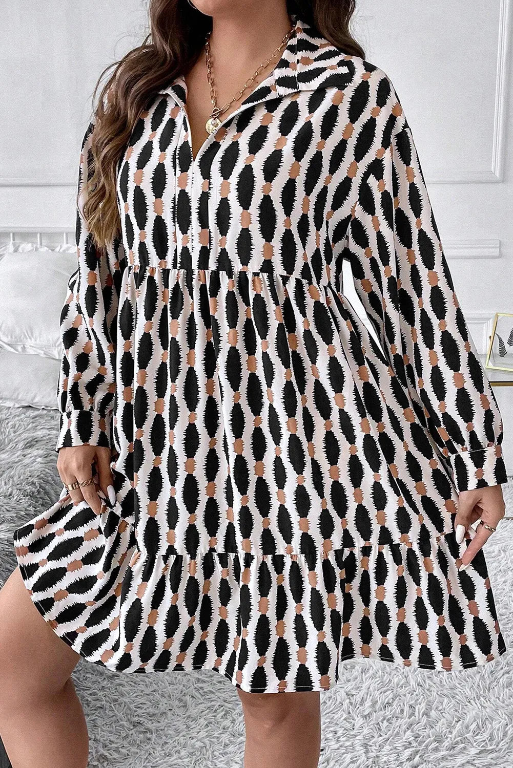 Collar Long Sleeve Dress