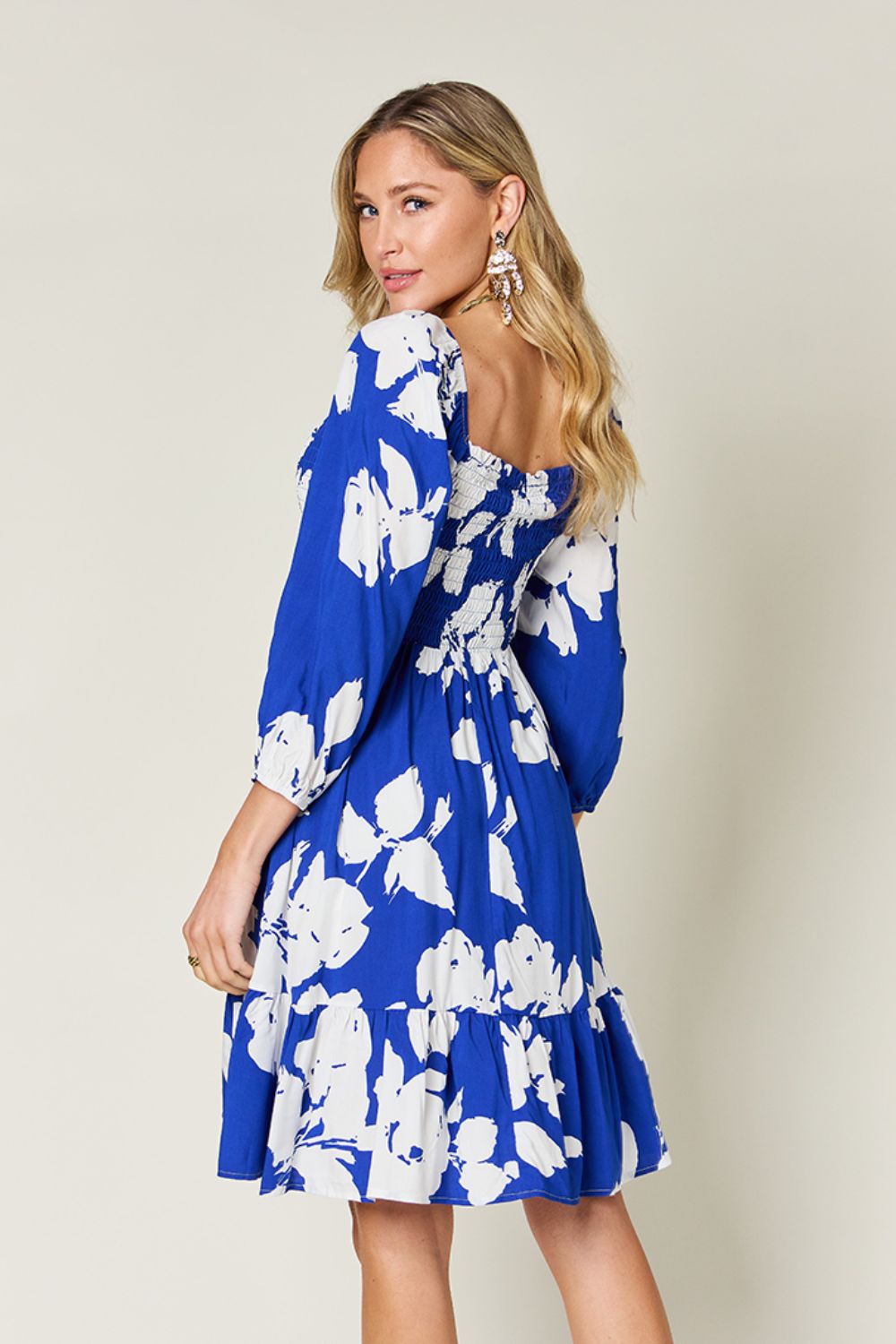 Floral Ruffle Hem Dress with Pockets