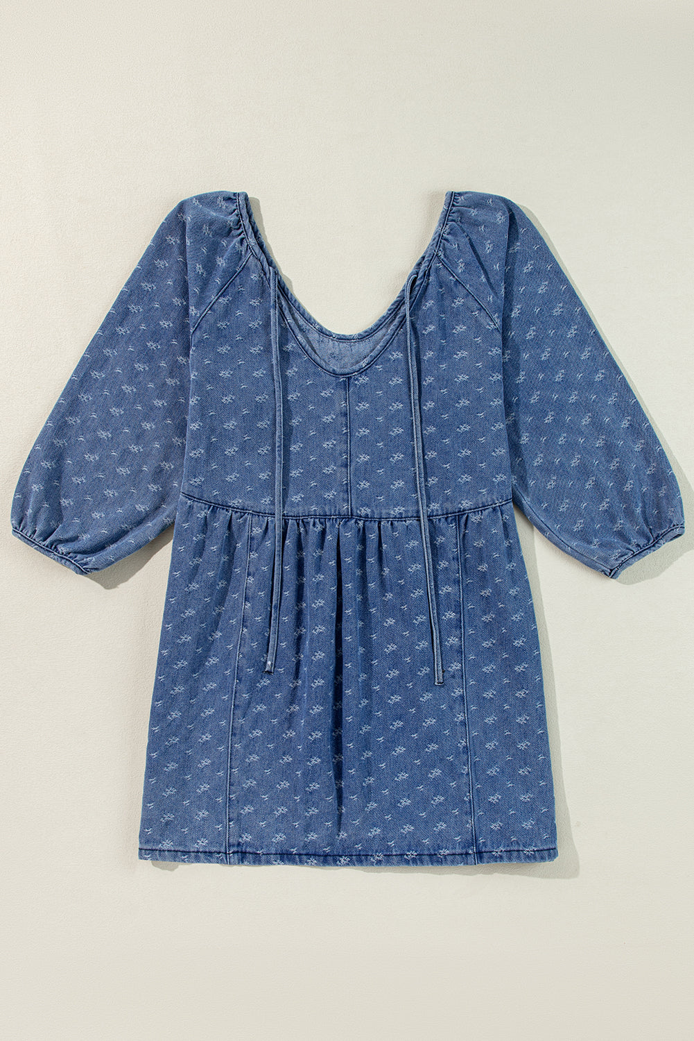 Three-Quarter Sleeve Denim Dress