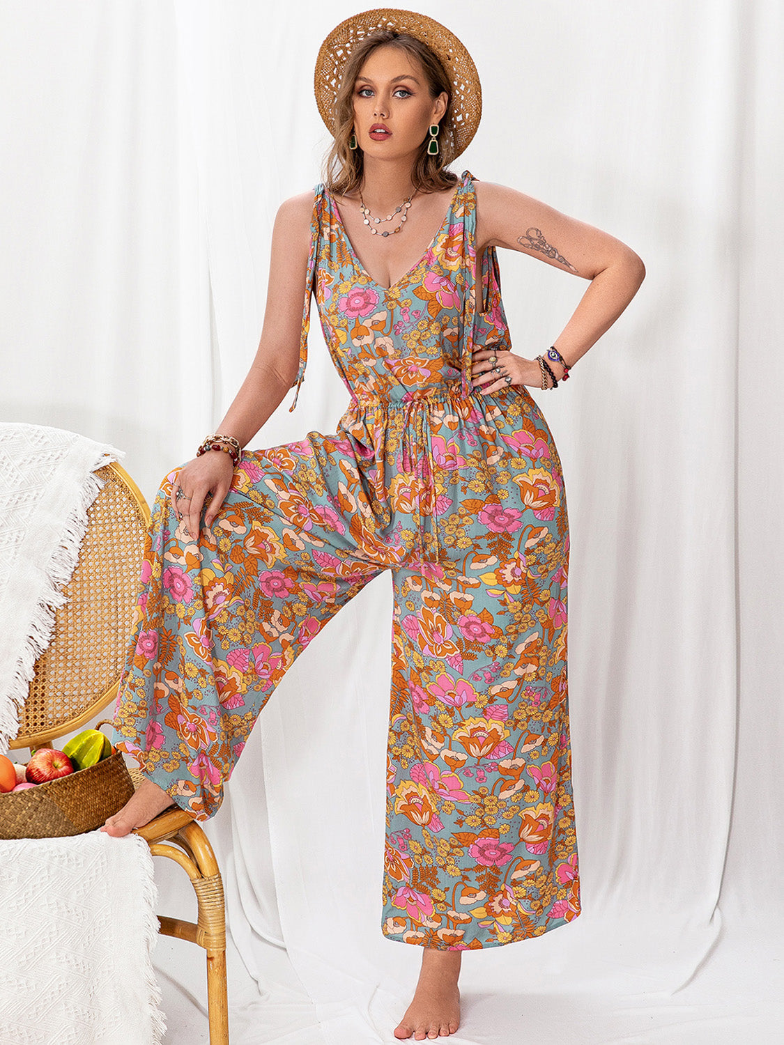 Wide Leg Sleeveless Jumpsuit