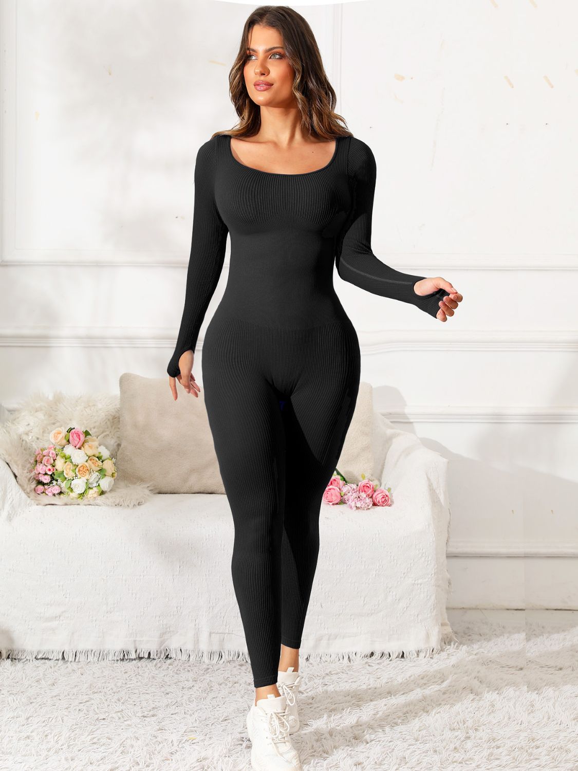 Scoop Neck Active Jumpsuit