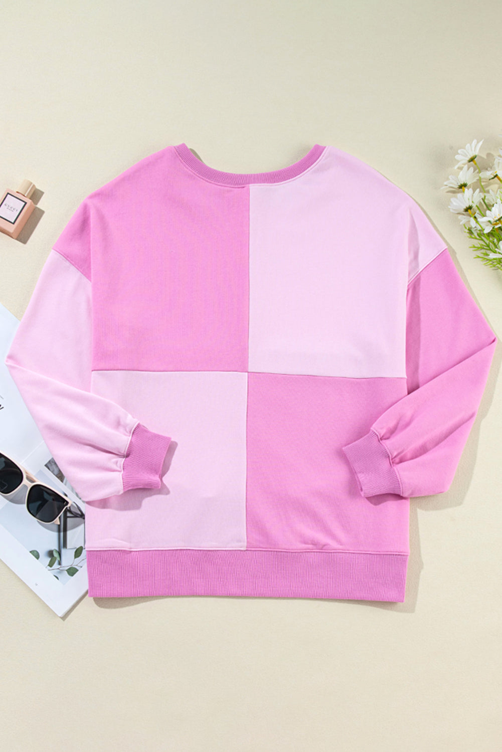 Color Block Half Button Sweatshirt