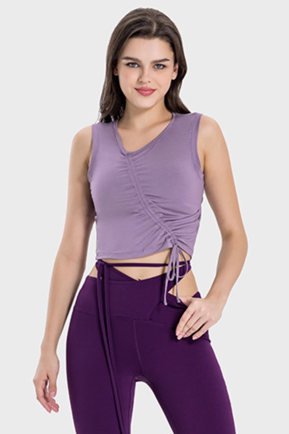 Ruched Wide Strap Active Tank