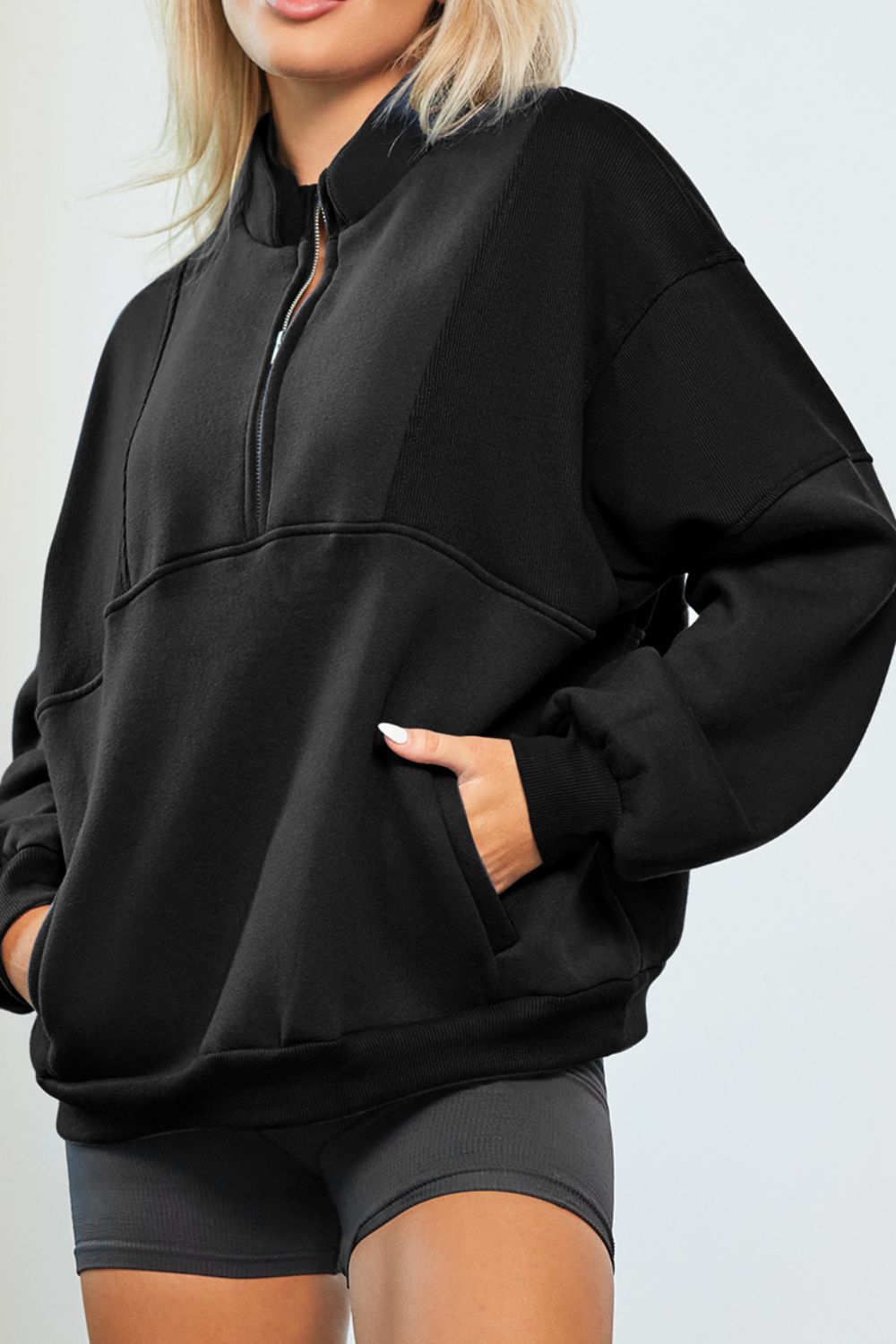 Half Zip Long Sleeve Sweatshirt