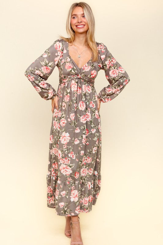 Floral Dress with Side Pockets