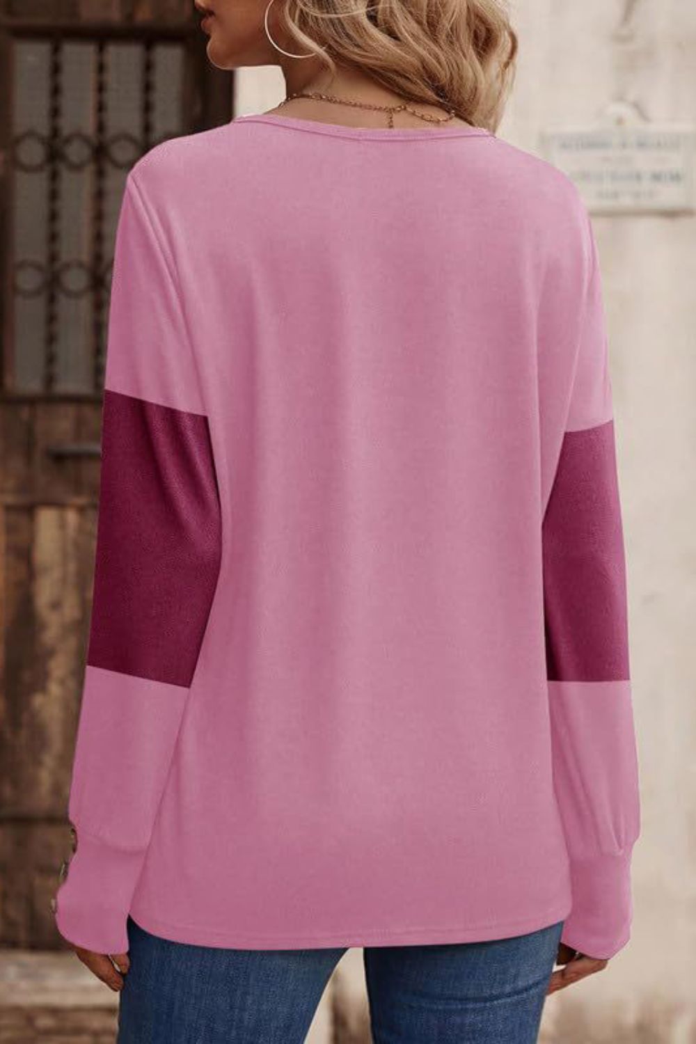 V-Neck Long Sleeve T-Shirt