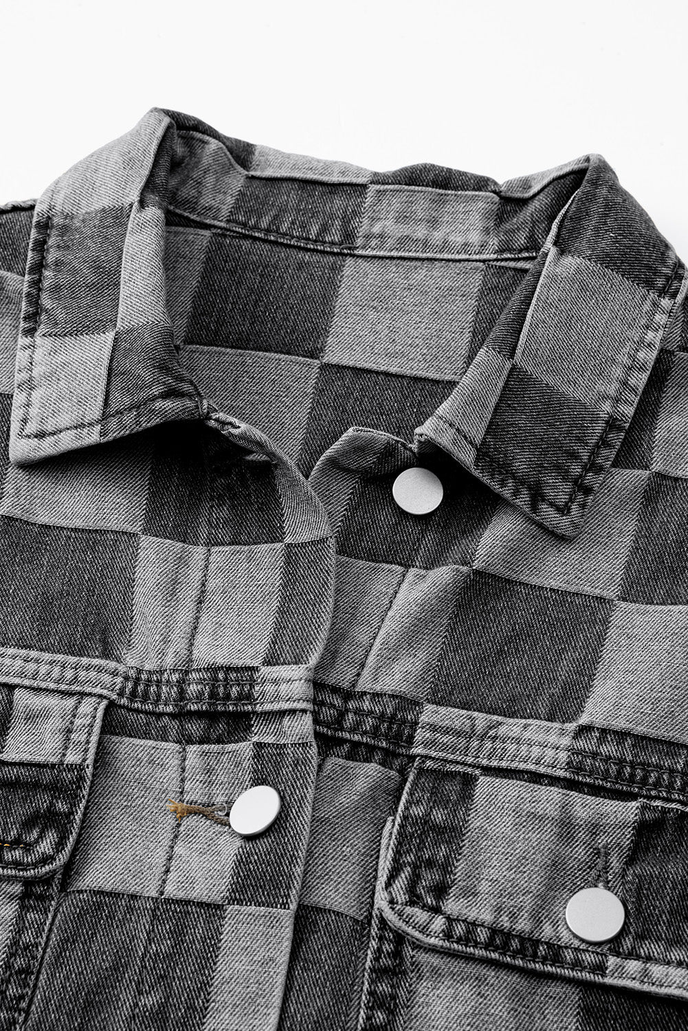 Checkered  Denim Jacket