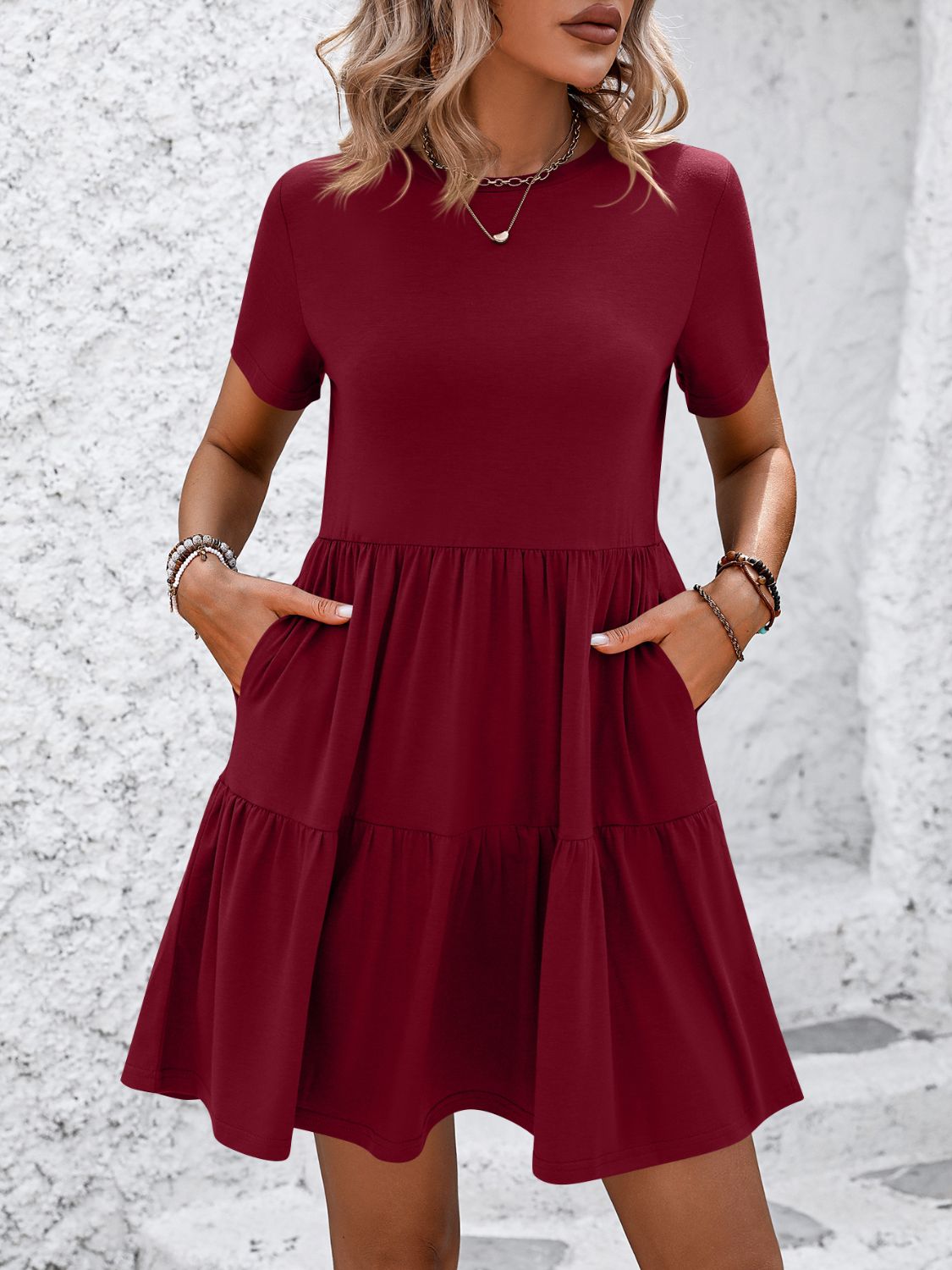 Mandy Round Neck Mini Dress