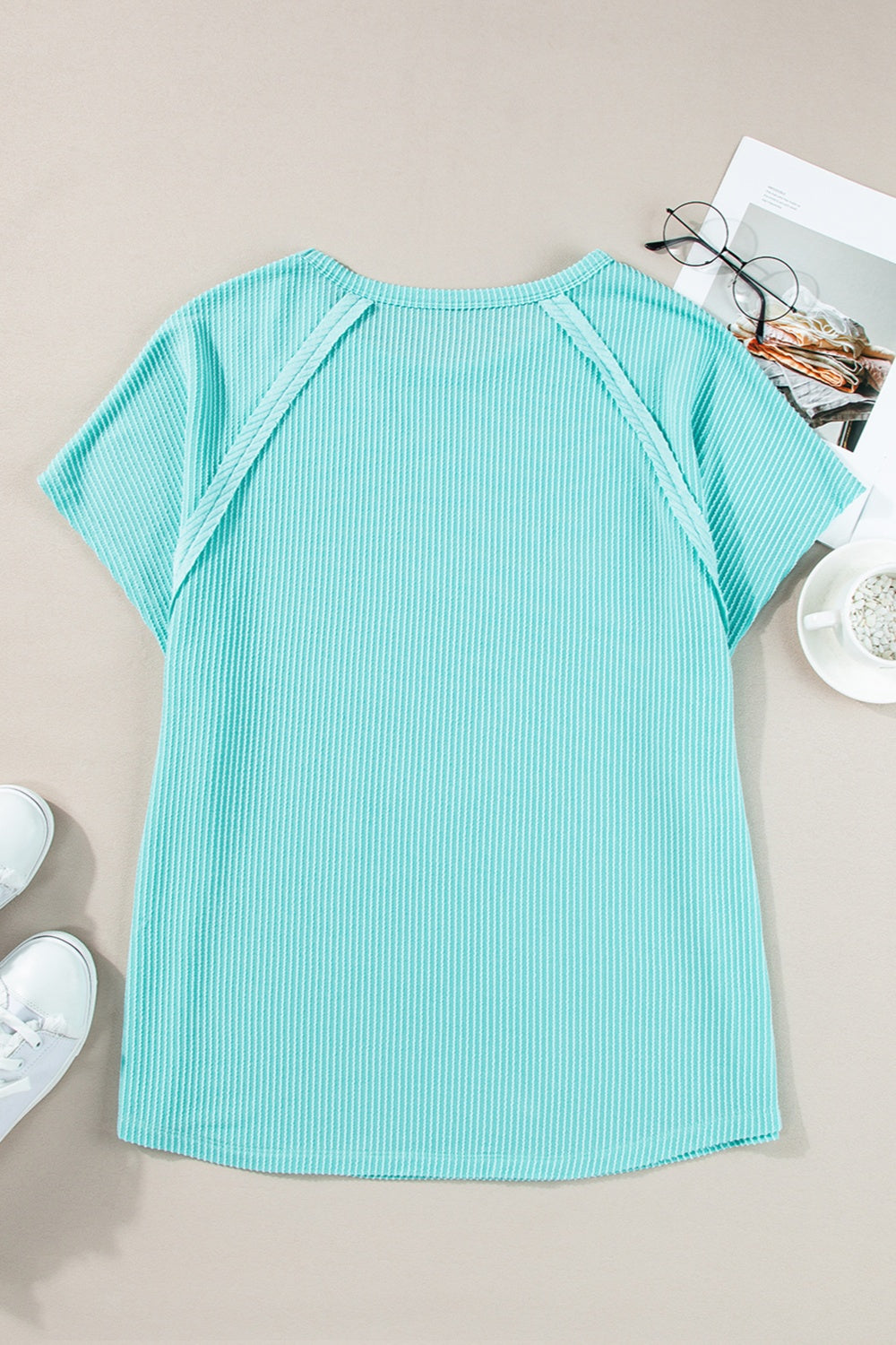 Textured Short Sleeve Top