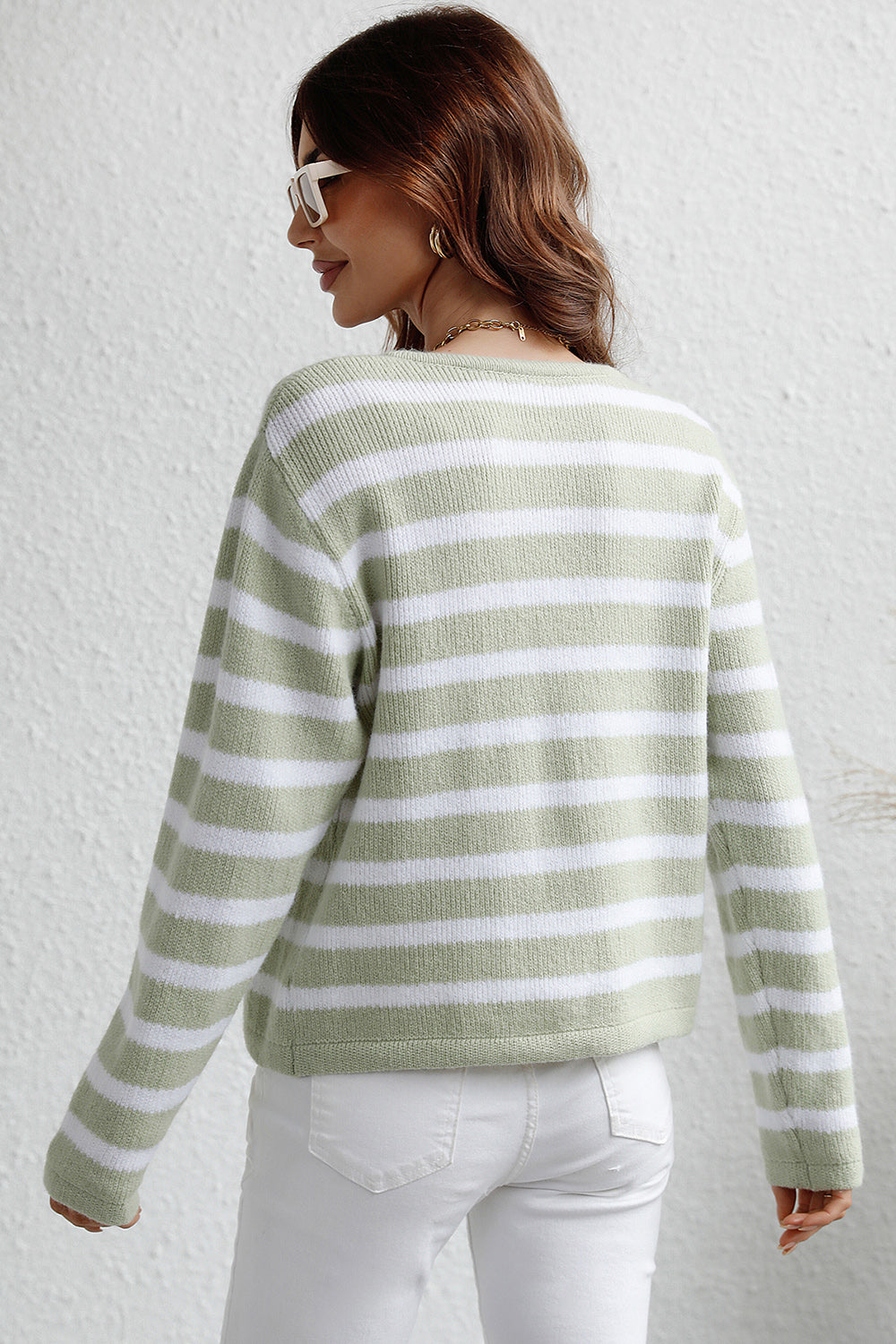 Striped Long Sleeve Cardigan