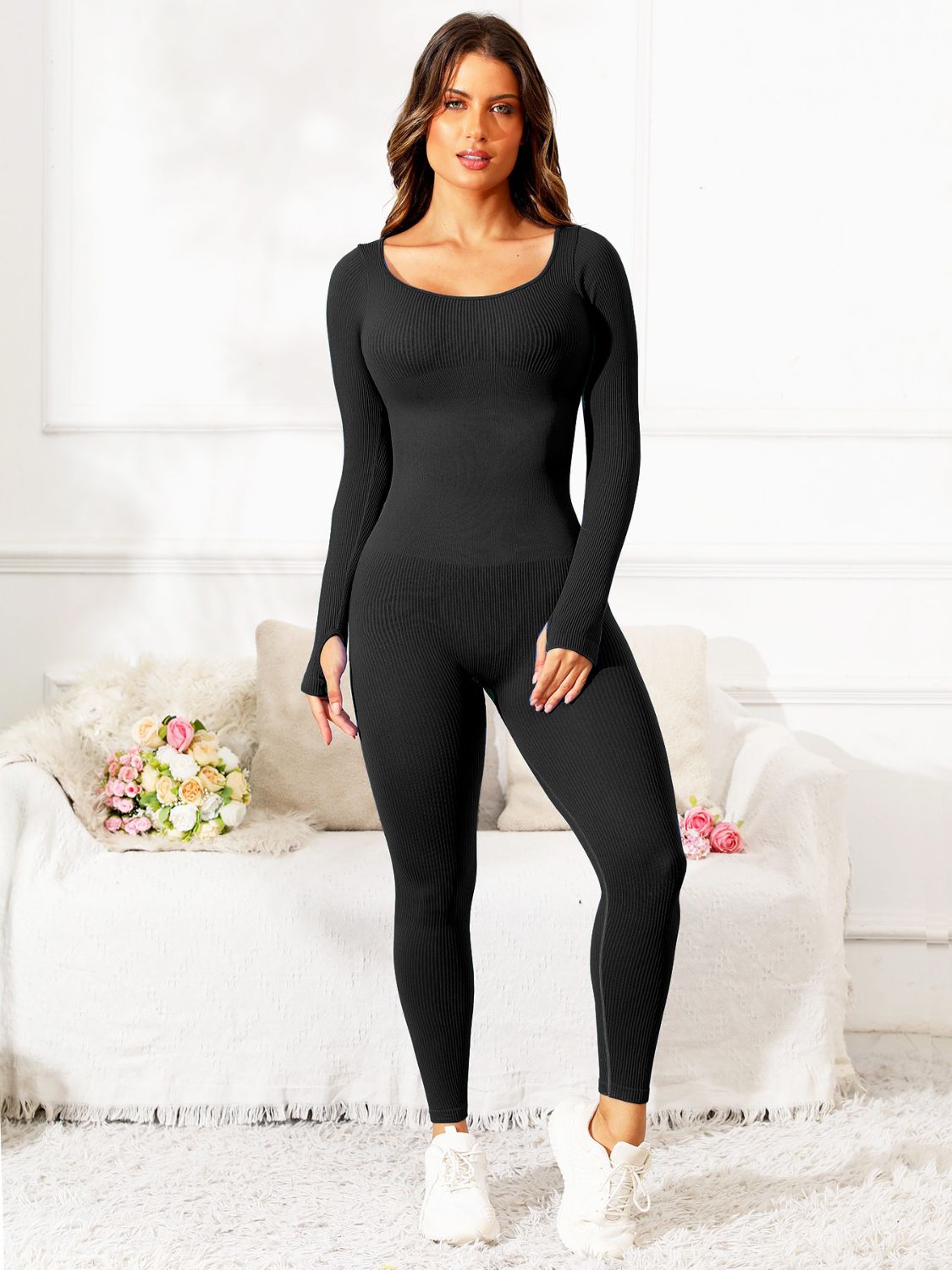 Scoop Neck Active Jumpsuit