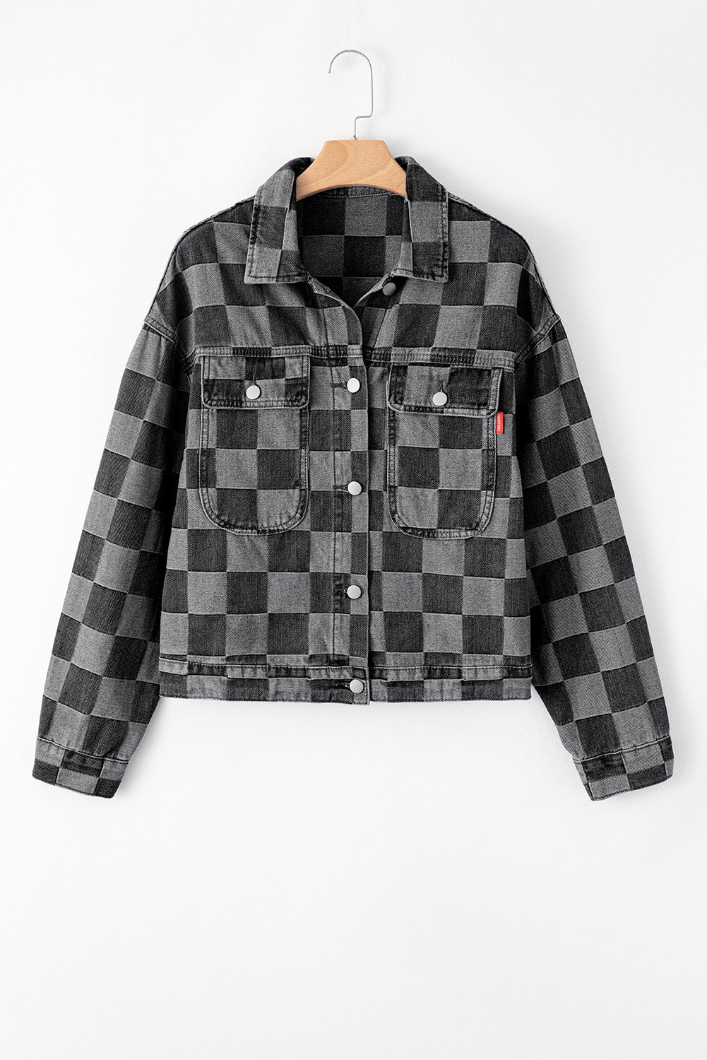 Checkered  Denim Jacket