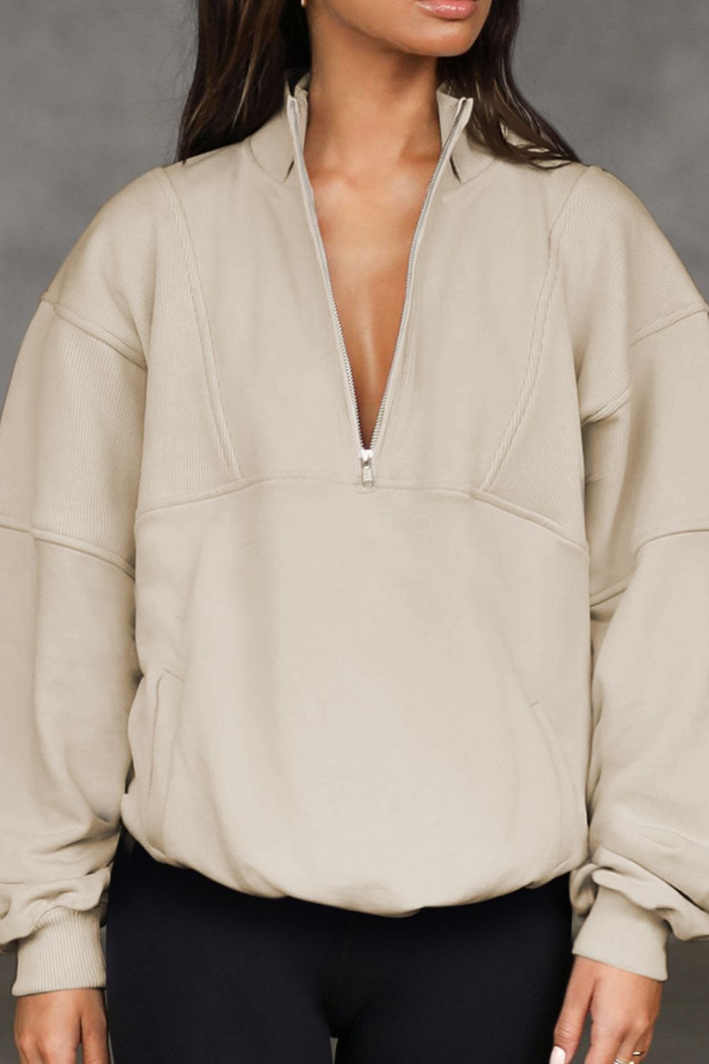 Half Zip Long Sleeve Sweatshirt