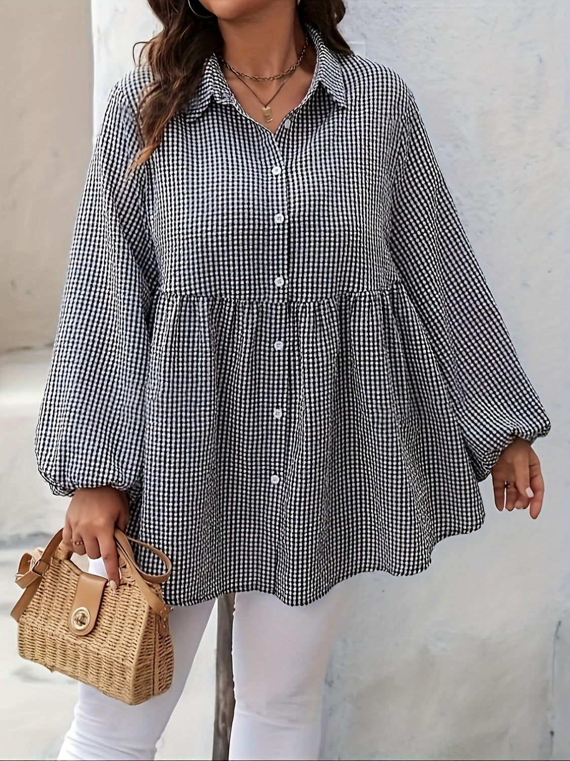 Plus Size Plaid Shirt