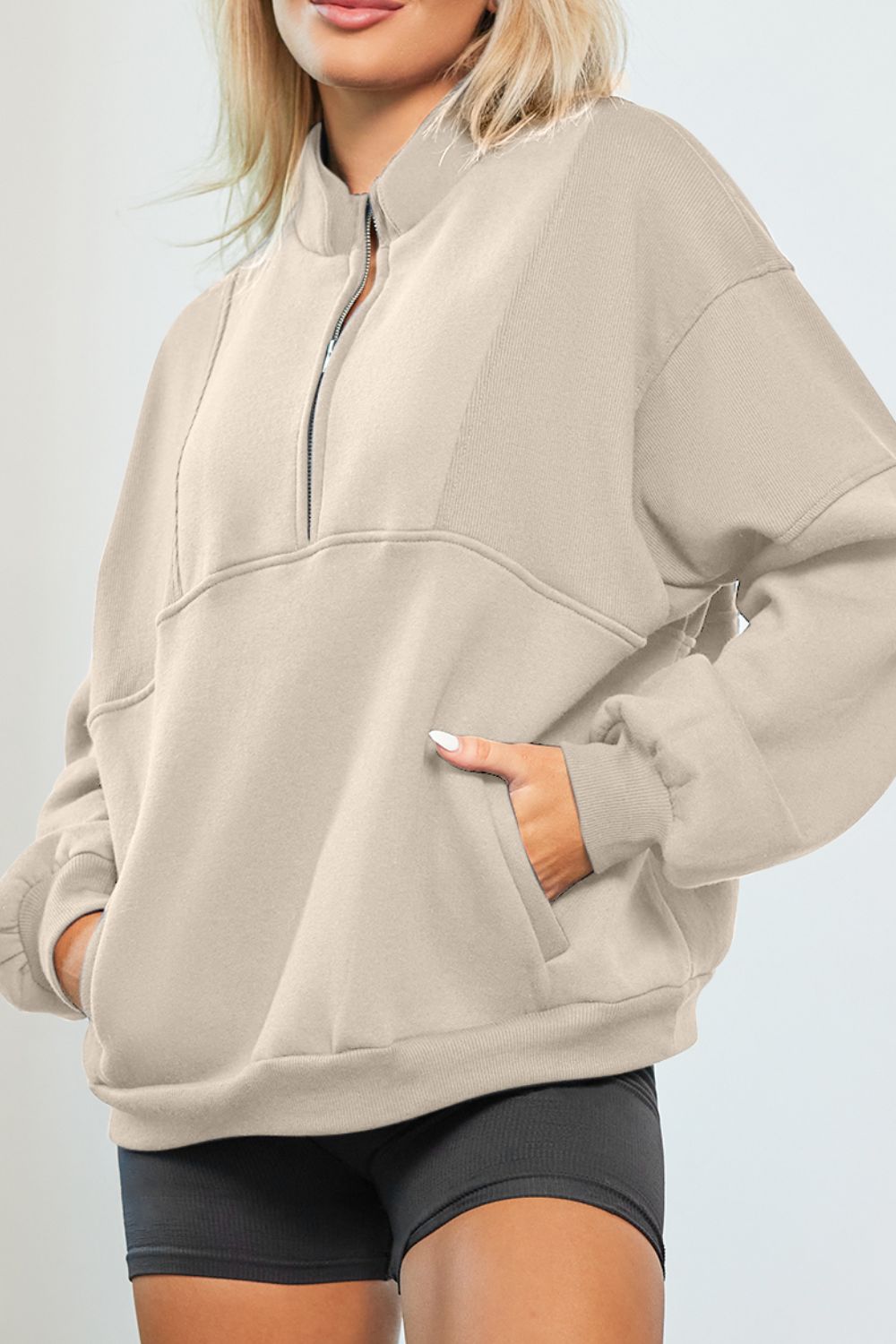 Half Zip Long Sleeve Sweatshirt