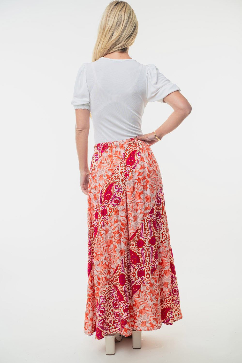 White Birch Floral Woven Skirt